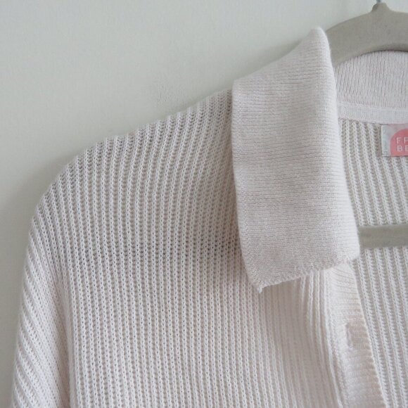 FREE PEOPLE BEACH Picnic Sweater Mini Dress Ribbed White Comfy Boho Coastal Sz M - Picture 8 of 15